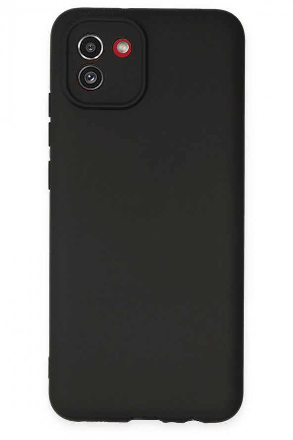 Samsung Galaxy A03 Kılıf Yumuşak Dokulu Silikon  - Siyah - 1