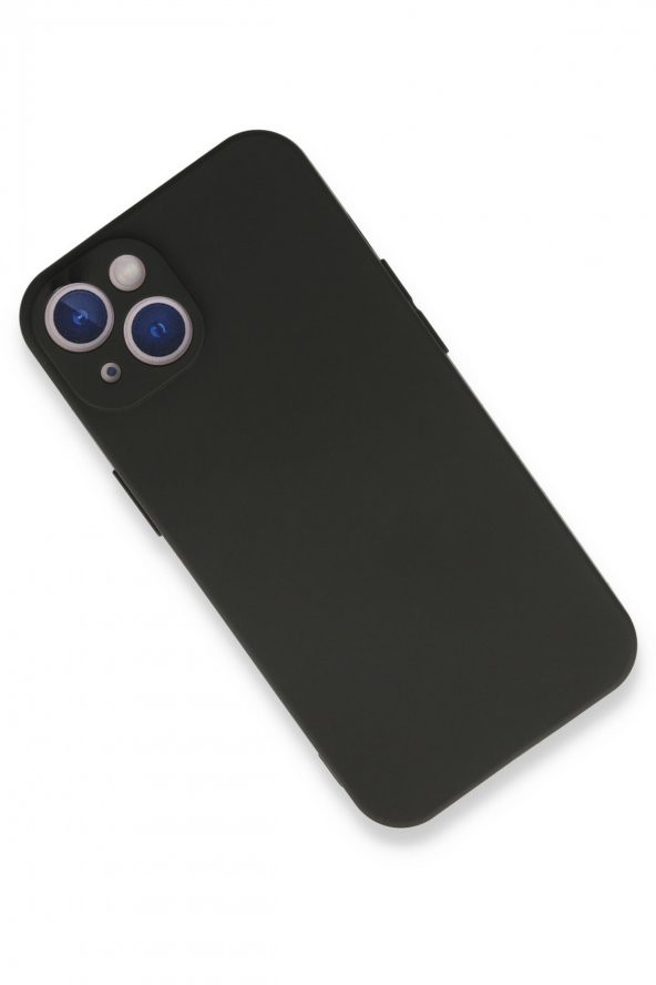 iPhone 14 Kılıf Yumuşak Dokulu Silikon  - Siyah - 2