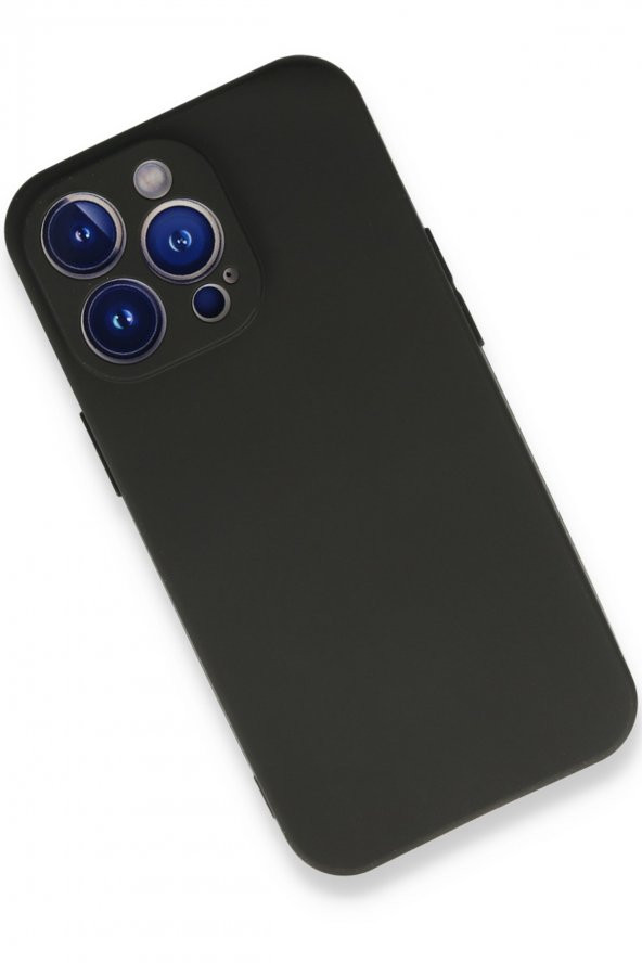 iPhone 14 Pro Max Kılıf Yumuşak Dokulu Silikon  - Siyah - Resim 2