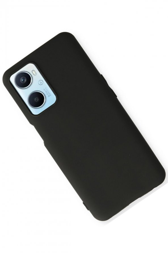 Oppo A96 Kılıf Yumuşak Dokulu Silikon  - Siyah - Resim 2