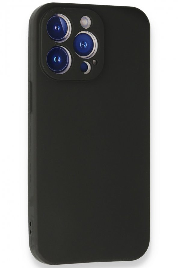 iPhone 14 Pro Max Kılıf Yumuşak Dokulu Silikon  - Siyah - Resim 3