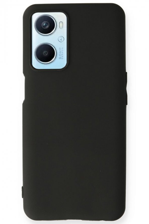 Oppo A96 Kılıf Yumuşak Dokulu Silikon  - Siyah ürün görseli 1