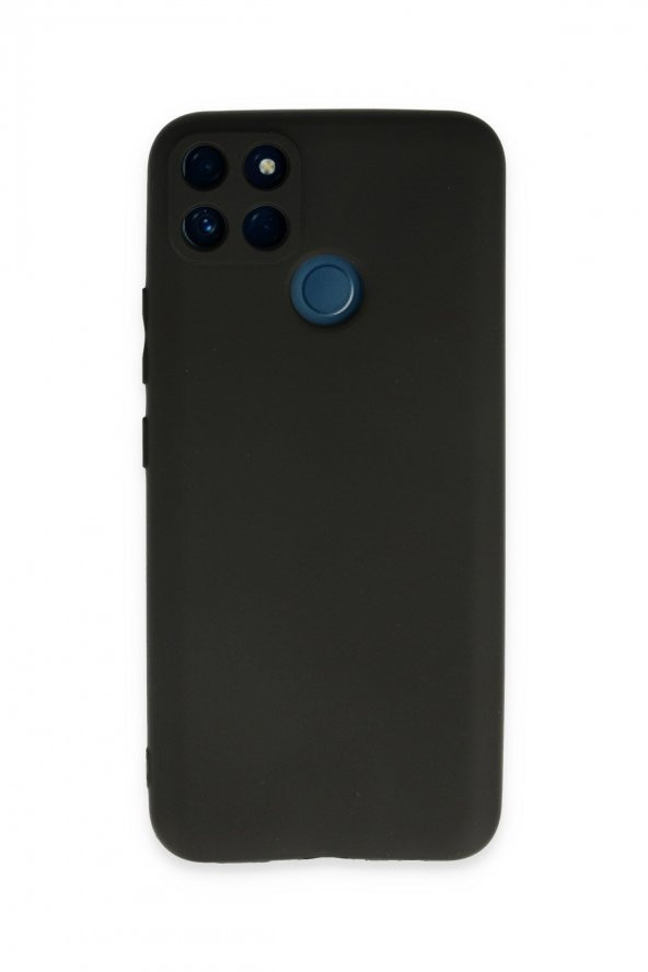 Realme C25Y Kılıf Yumuşak Dokulu Silikon  - Siyah