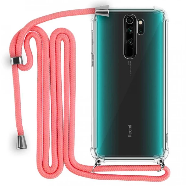 Xiaomi Redmi Note 8 Pro Boyun Askılı Şeffaf Tank Kılıf