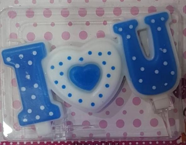 MUM I LOVE YAZILI MAVİ