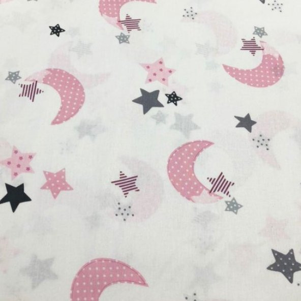 S-Mall Bebek Yastık Kılıfı 2 li - 35x45 cm - Wella Pembe Ay - 2