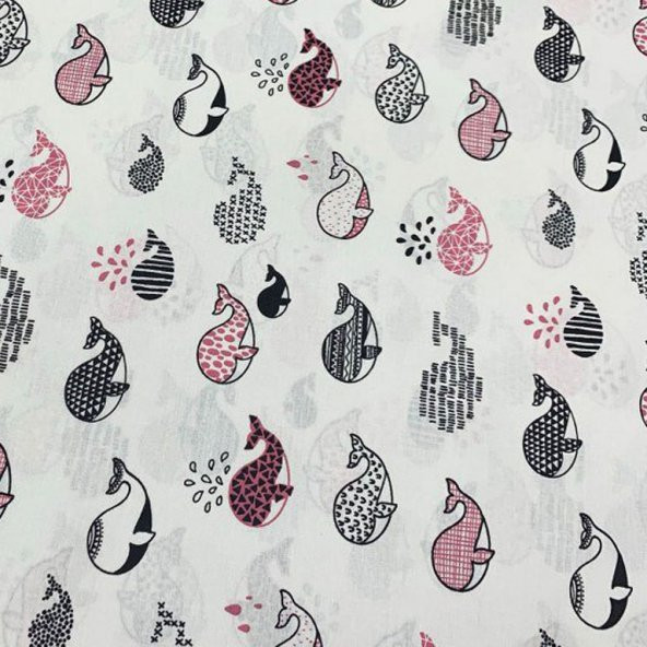 S-Mall Bebek Yastık Kılıfı 2 li - 35x45 cm - Pembe Balinalar - 2