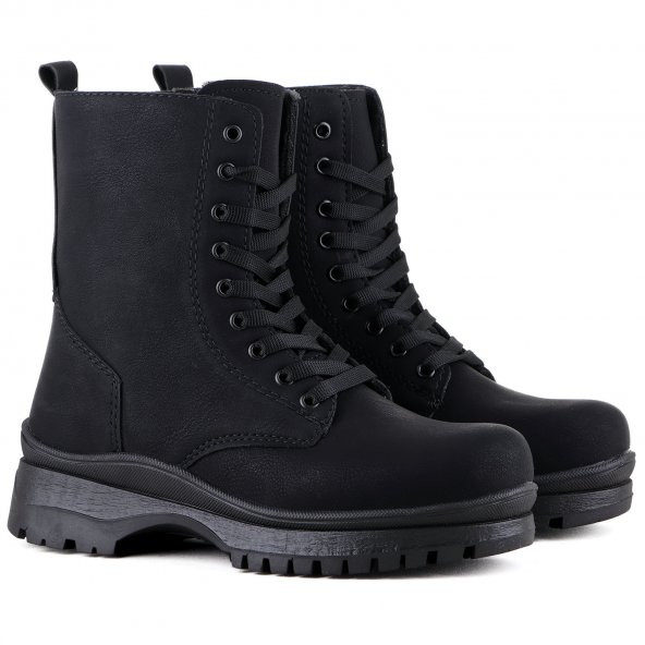 Vojo 766 Rahat Taban Fermuarlı Siyah Kadın Bot Bootie - 2