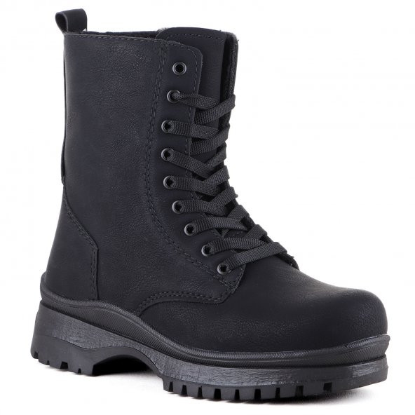 Vojo 766 Rahat Taban Fermuarlı Siyah Kadın Bot Bootie - 5