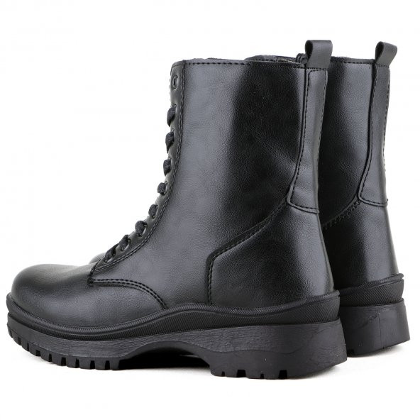 Vojo 766 Rahat Taban Fermuarlı Siyah Kadın Bot Bootie - 10