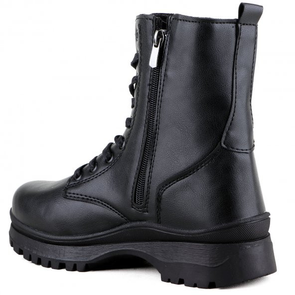 Vojo 766 Rahat Taban Fermuarlı Siyah Kadın Bot Bootie - 12
