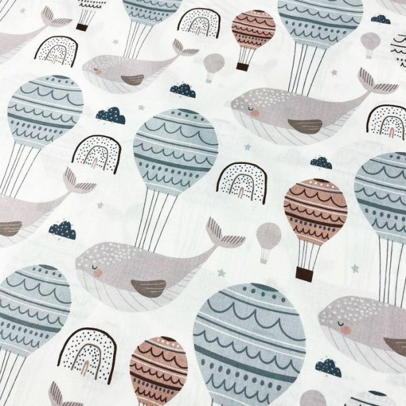 S-Mall Bebek Yastık Kılıfı 2 li - 35x45 cm - Mercan Balina - 2