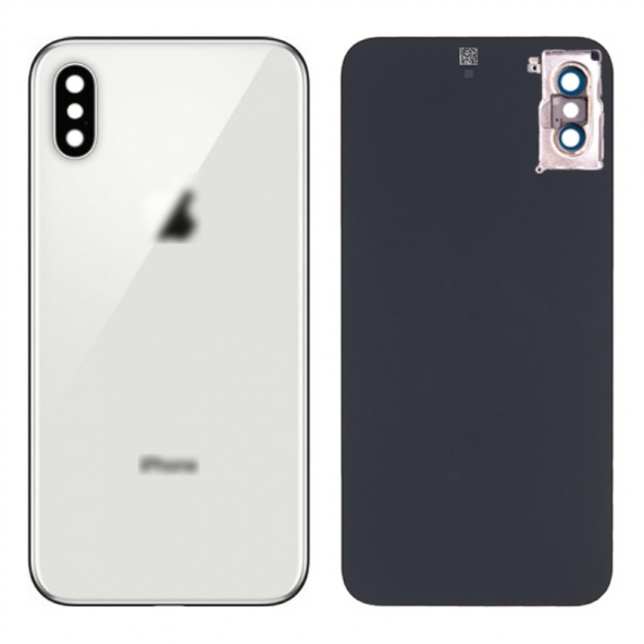 Kadrioğlu İPhone XS MAX Arka Pil Kapağı Full Kamera Lensli Beyaz