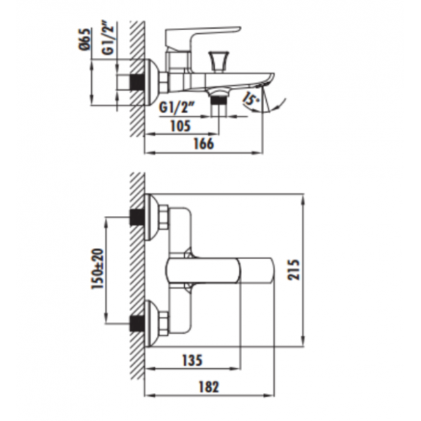 Creavit SP2500 Slope Banyo Armatürü - 2