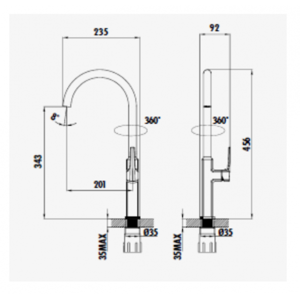 Creavit SP8502 Slope Mutfak Armatürü - 2