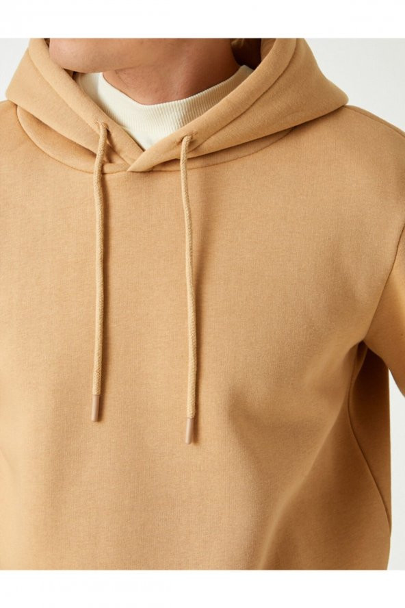 Basic Kapşonlu Sweatshirt - Resim 5
