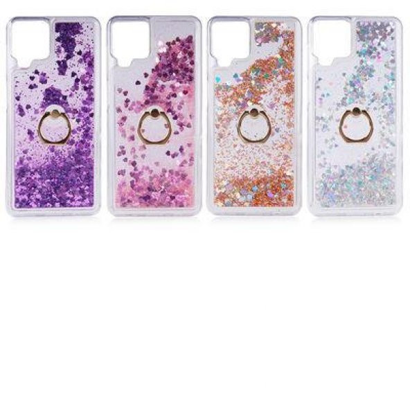 Samsung Galaxy M32 Kılıf Sulu Simli Akışkan Silikon