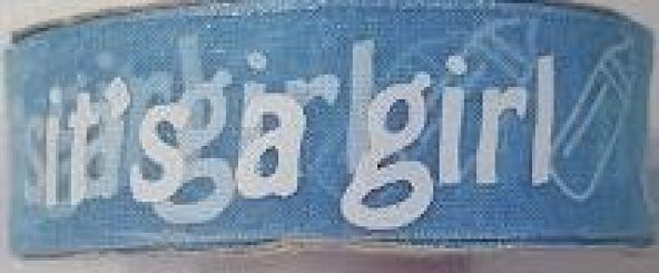 KURDELE ORGANZE BASKILI ITS A GIRL MAVİ