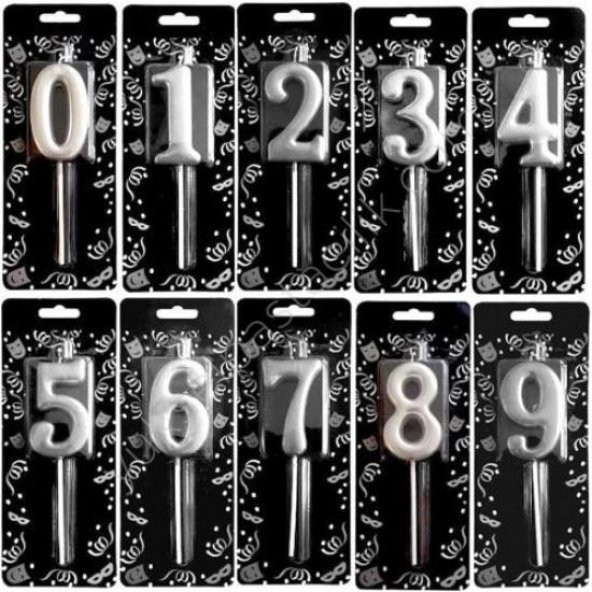 MUM RAKAM 5 CM GÜMÜŞ 9 NO