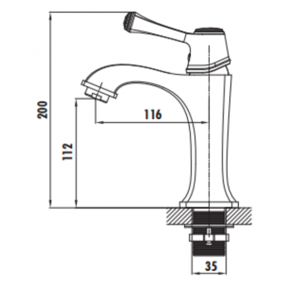 Creavit EG1500-S Elegant Lavabo Armatürü - Siyah&Altın - 2