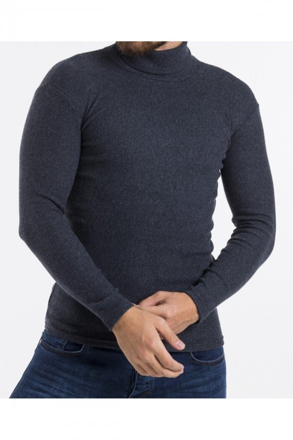 Boğazlı Slim Fit Triko Kazak