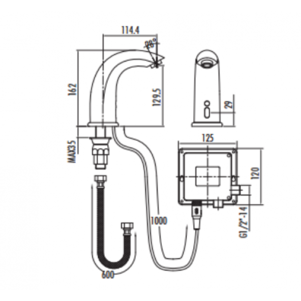 Creavit ES2200 Tek Su girişli Fotoselli Lavabo Armatürü - 2