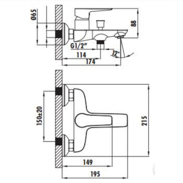 Creavit NR2500 Nero Banyo Armatürü - 2