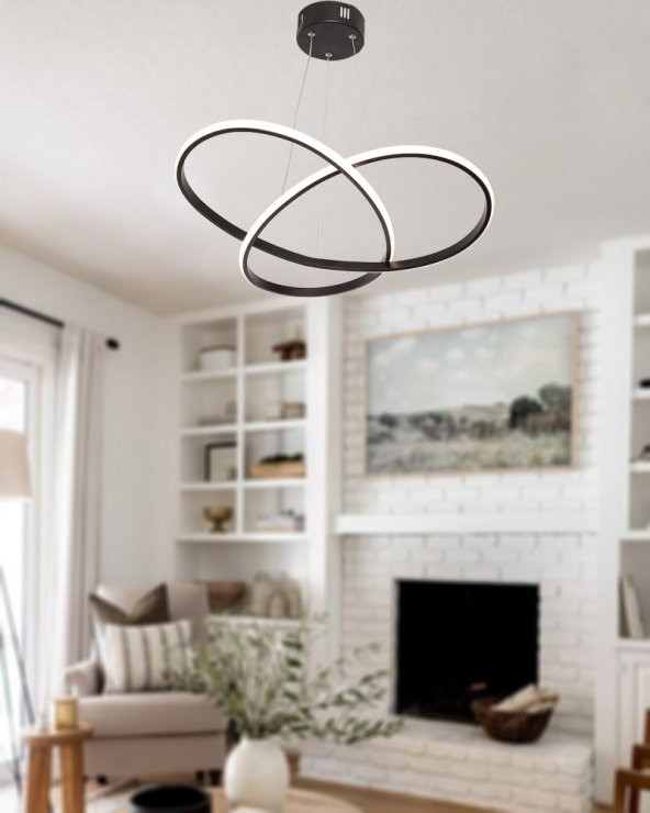 TT Aydınlatma TT310-SY  Trio Modeli Mat Siyah Led Avize ürün görseli 1