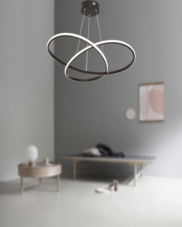 TT Aydınlatma TT310-SY  Trio Modeli Mat Siyah Led Avize - Resim 6