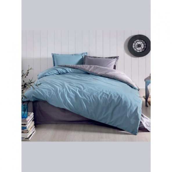 Özdilek Colormix Çift Taraflı Tek Kişilik Nevresim Takımı Antrasit-Petrol - 2