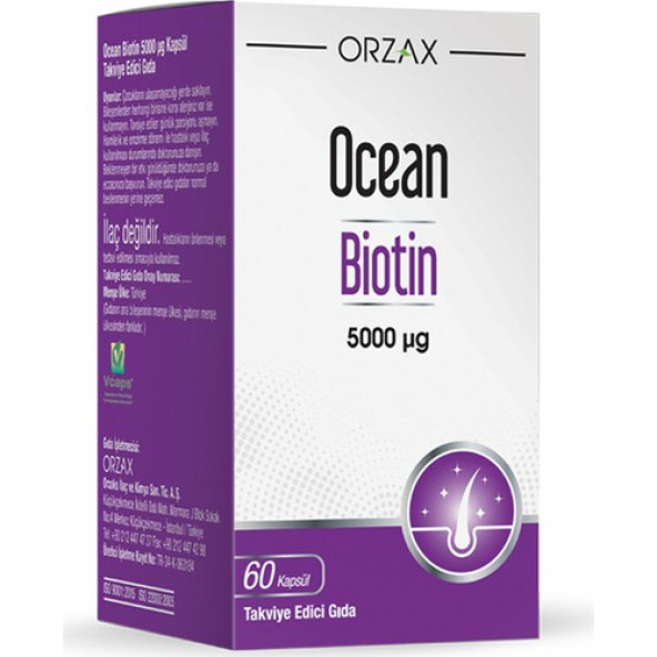 Orzax Ocean Biotin 5000 Mcg 60 Kapsül