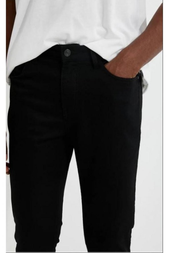 KOTON MİCHAEL REAL DARK BLACK DÜZ SİYAH SLİM FİT LİKRALI JEAN DENİM KOT PANTOLON - 3