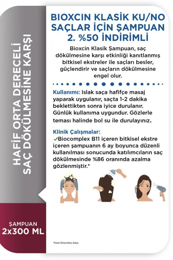 Bioxcin Klasik Kuru Ve Normal Saçlar Için Şampuan 300 ml 2.si 50 İndirimli - 4
