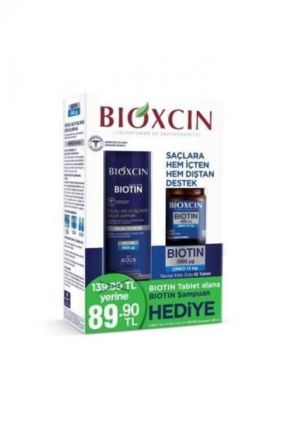 Bioxcin Biotin 5000 Mcg 60 Tablet + Biotin Şampuan 300 Ml Kofre