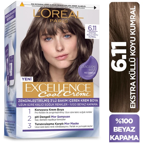 LOR.EXC.COOL SAÇ BOYASI 6/11 KÜLLÜ KOYU KUMRAL - 1