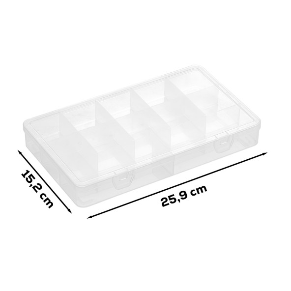 Porsima ORG-601 Aria 12 Bölmeli Kendinden Kapaklı Takı Toka Organizeri Düzenleyici - Şeffaf - 4