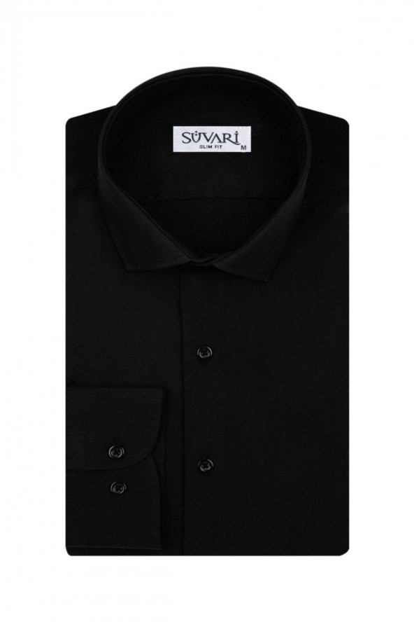 Slim Fit Siyah Erkek Gömlek