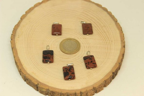 Kahverengi Obsidyen Taşı Kolye Ucu (14768) ürün görseli 1