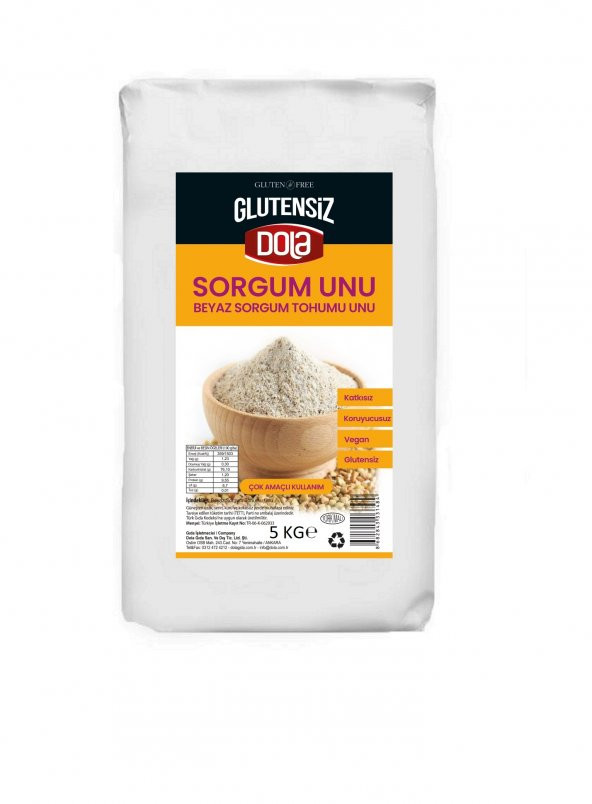 Dola Glutensiz Beyaz Sorgum Unu 5 KG