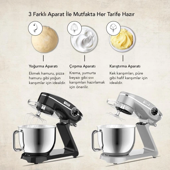 Schafer NeoCast Dijital Döküm Stand Mikser 6 L-Gümüş - 2