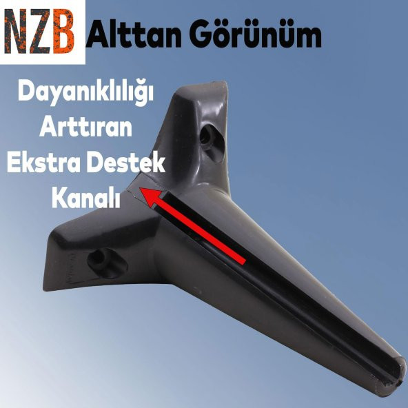 Lüks Mobilya Kanepe Sehpa TV Ünitesi Koltuk Ayağı 18 cm Siyah Baza Ayak - 4