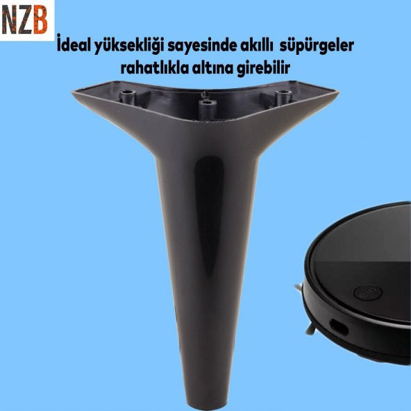 Lüks Mobilya Kanepe Sehpa TV Ünitesi Koltuk Ayağı 18 cm Siyah Baza Ayak - 6
