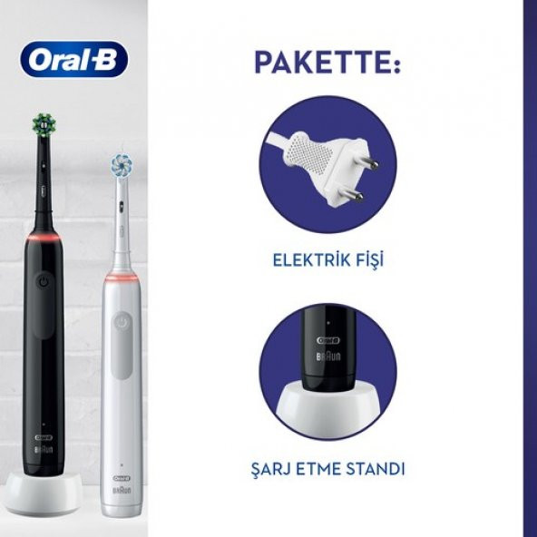 Oral-B Pro 3 3900 2'li Şarjlı Diş Fırçası - 2