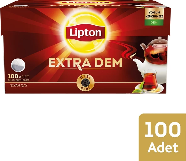 Lipton Extra Dem 100 Adet 3lü Paket Demlik Poşet Çay