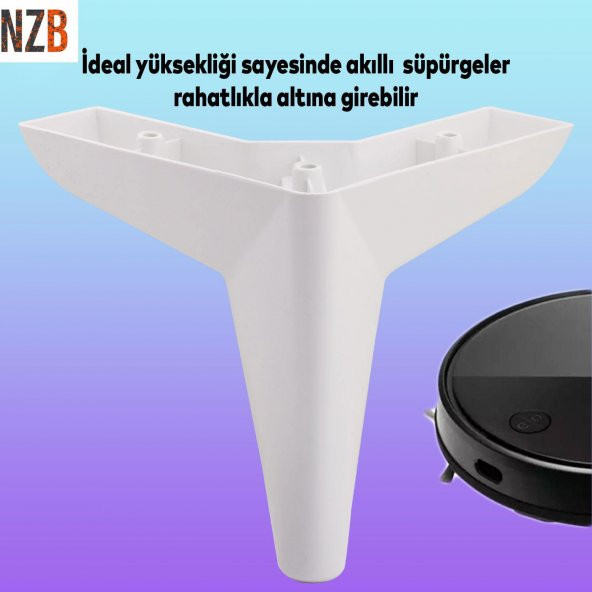 Lüks Mobilya Kanepe Sehpa Puf Koltuk Ayağı 14 cm Beyaz Baza Ayak - 4