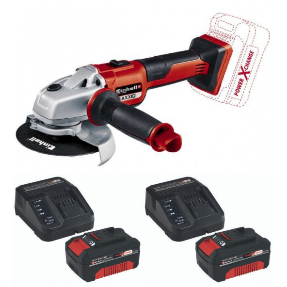 Einhell Axxio 125 mm 2x4.0ah Kömürsüz Akülü Avuç Taşlama