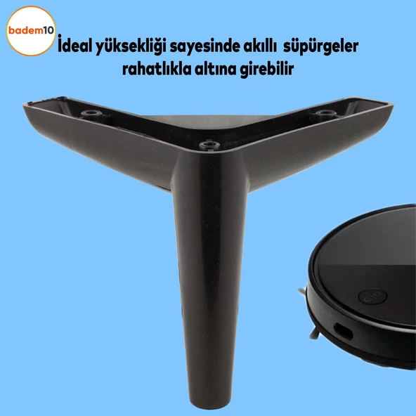 Piko Lüks Mobilya Kanepe Sehpa Tv Ünitesi Koltuk Ayağı 14 Cm Siyah Baza Ayakları - 2