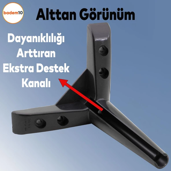 Piko Lüks Mobilya Kanepe Sehpa Tv Ünitesi Koltuk Ayağı 14 Cm Siyah Baza Ayakları - 3