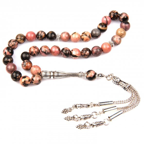 Rodonit Doğal Taş Tesbih 8 mm Küre Kesim ürün görseli