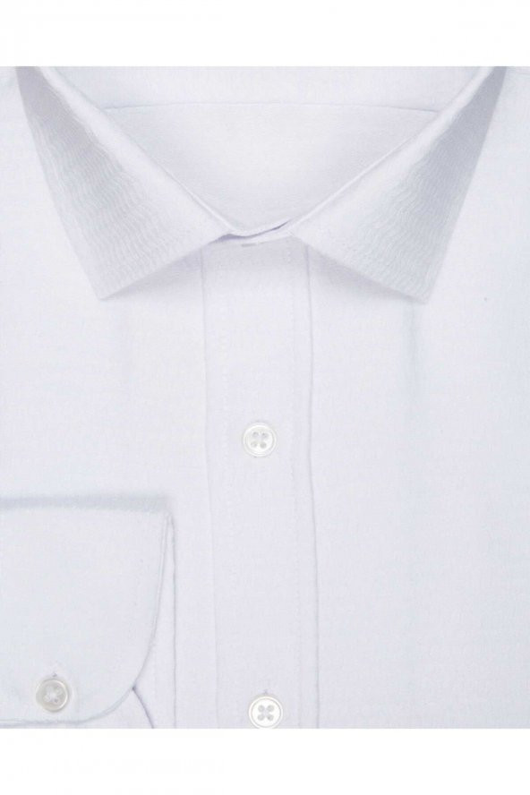 Slim Fit Armür Desenli Erkek Gömlek - Resim 2